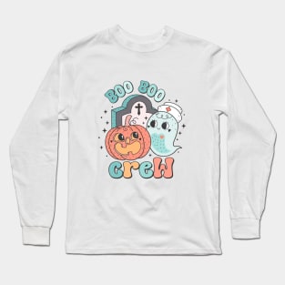 Groovy Boo Boo Crew Nurse Funny Ghost Women Halloween Nurse Long Sleeve T-Shirt